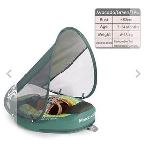NWT Mambobaby Float Newest Baby Pool Float with Canopy UPF 50+, Non Inflatable
